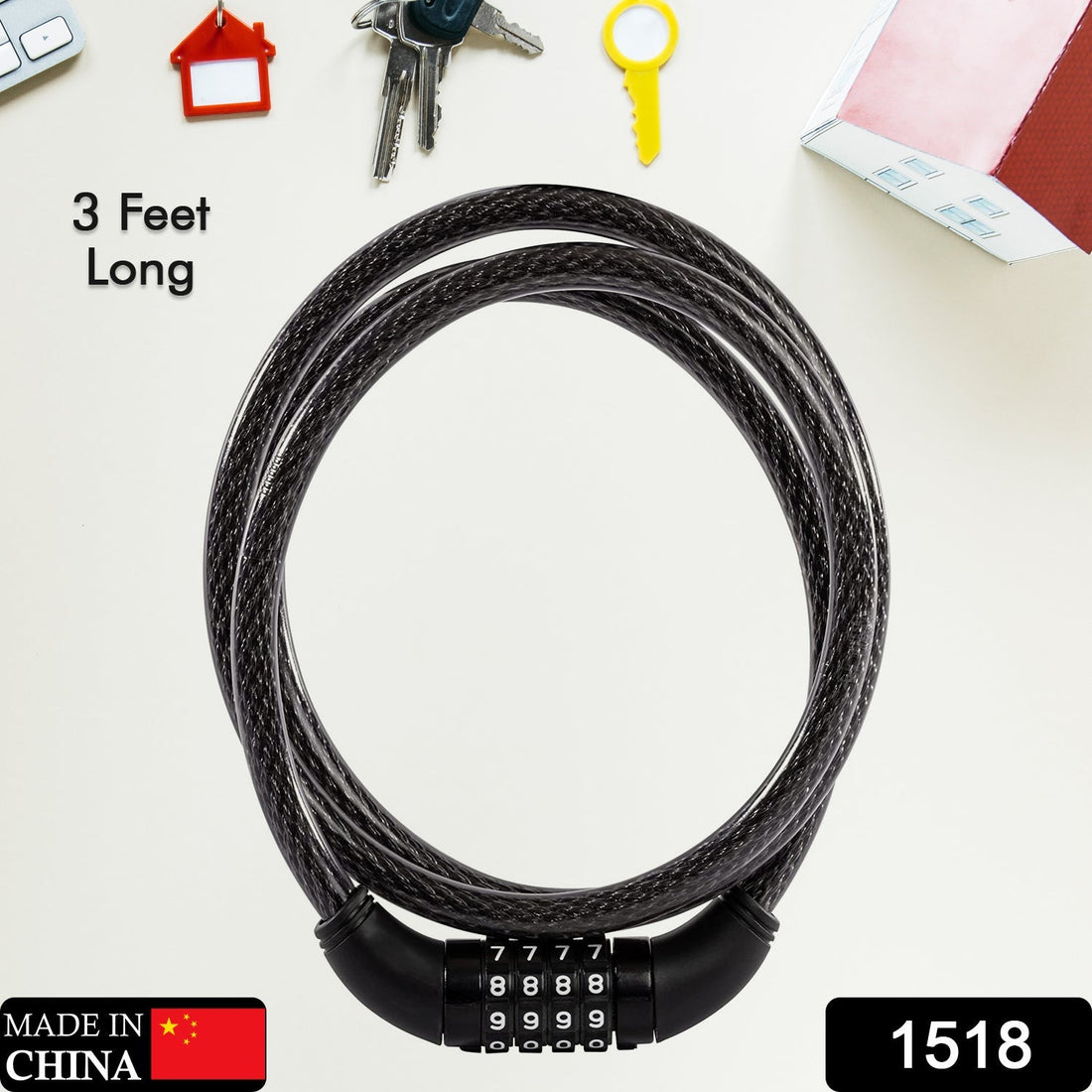 Heavy-duty plastic combination lock for helmets