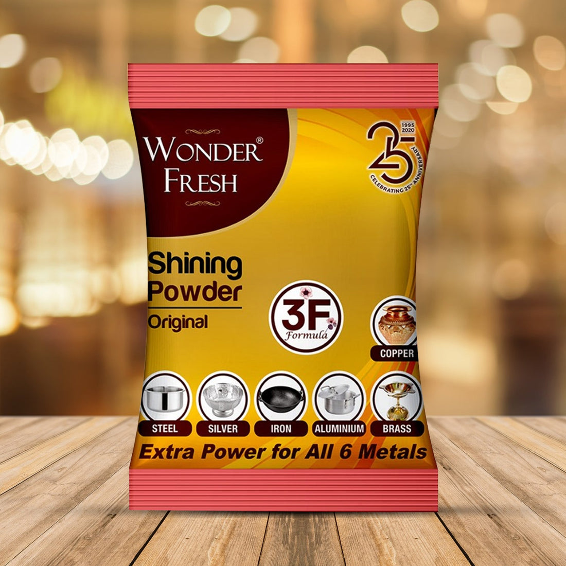 Shining Powder, Cleans and Polishes Copper, Brass, Silver, Aluminum, Iron, and Steel, Removes Tarnish and Oxidation (200 GM) - Shopmania Wholesale
