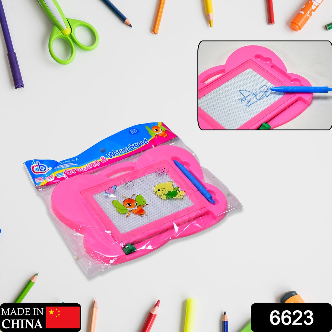 Colorful magnetic drawing slate for kids with easy-to-use pen