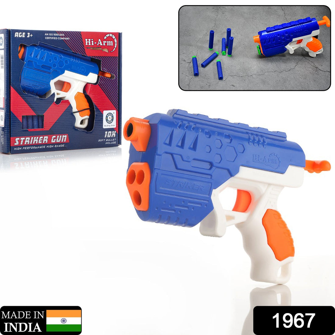 Foam suction bullet gun with target.