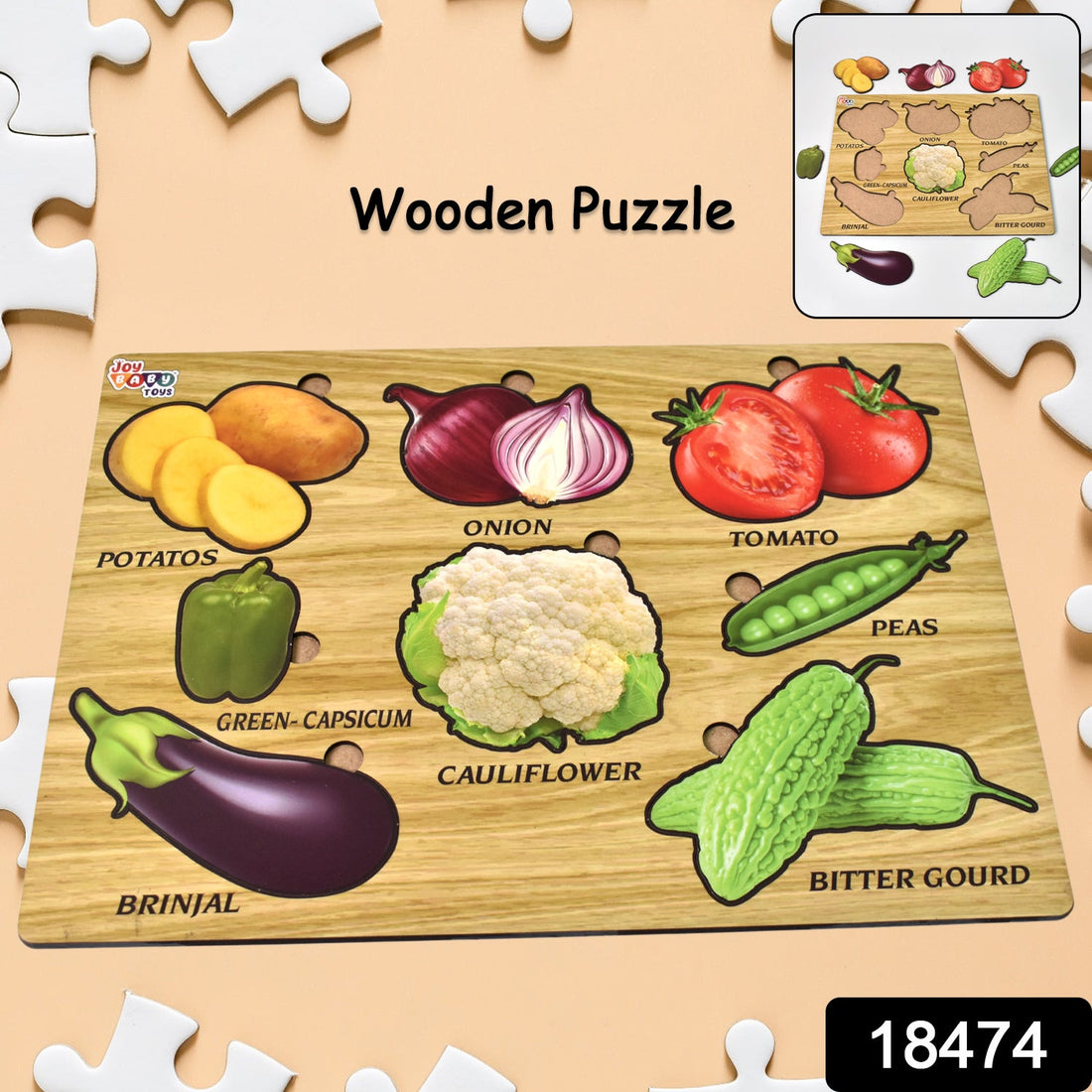 Melissa & Doug Wooden Vegetable Puzzle Board