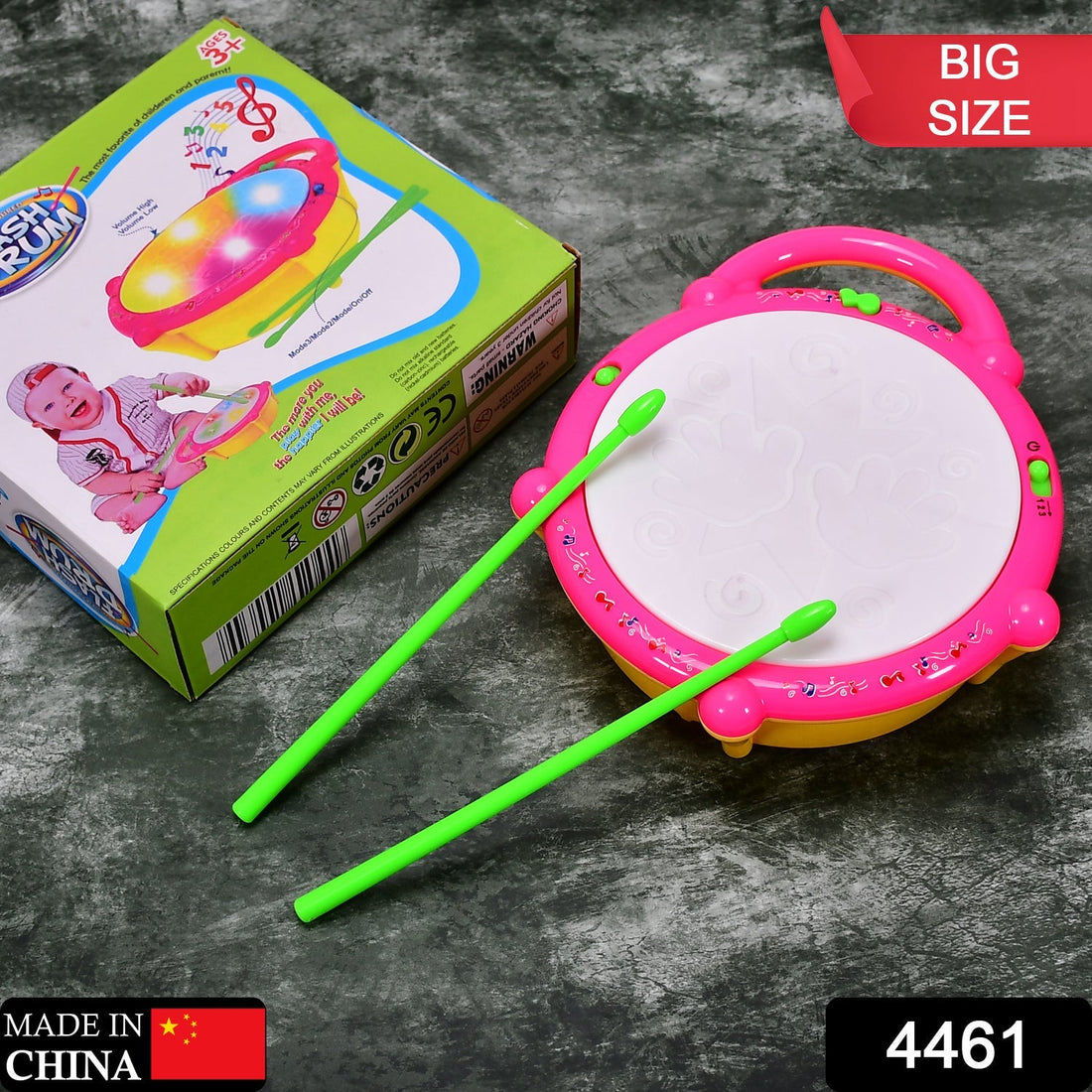 Colorful baby drum toy with lights and sound