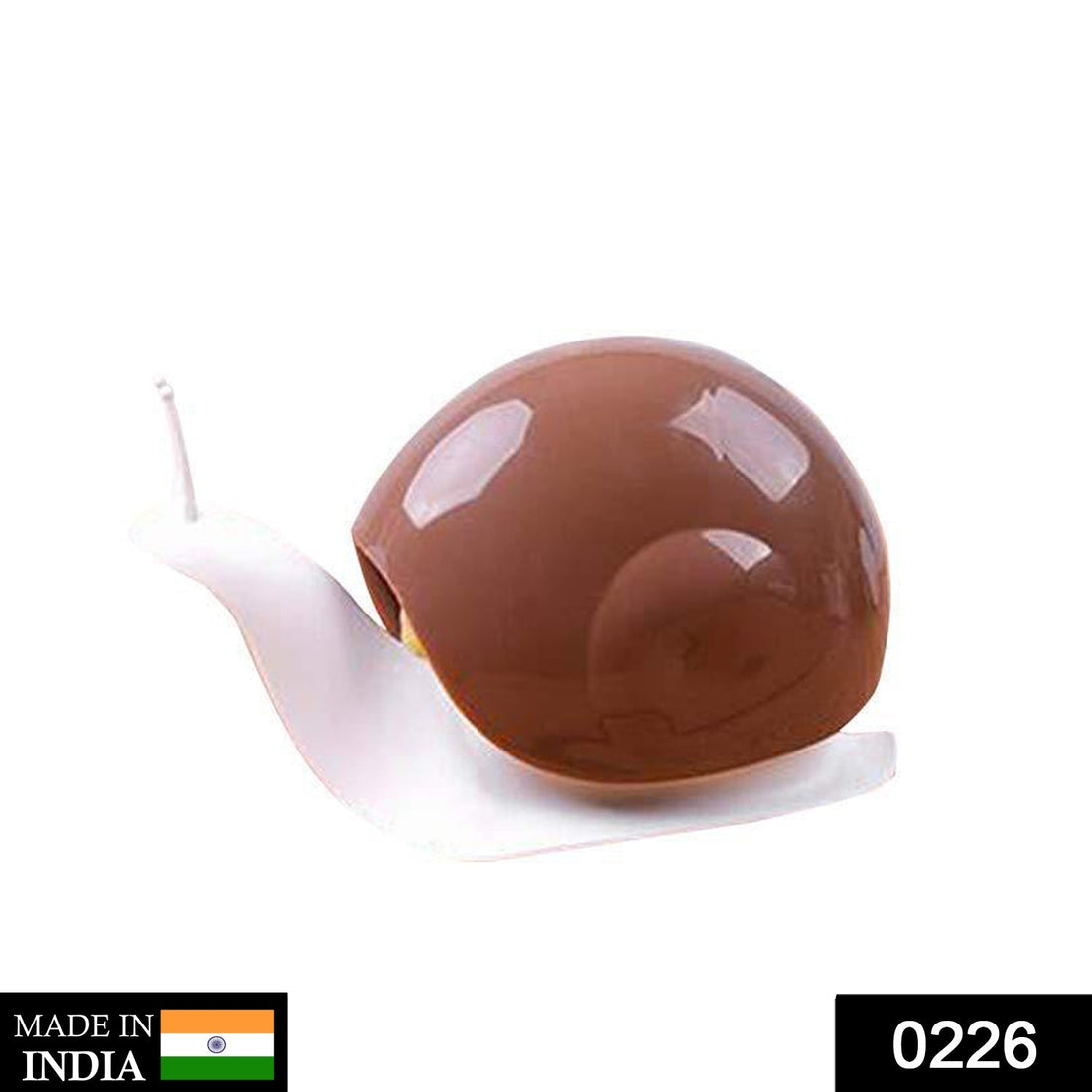 Portable liquid soap dispenser in a snail shape for easy use.