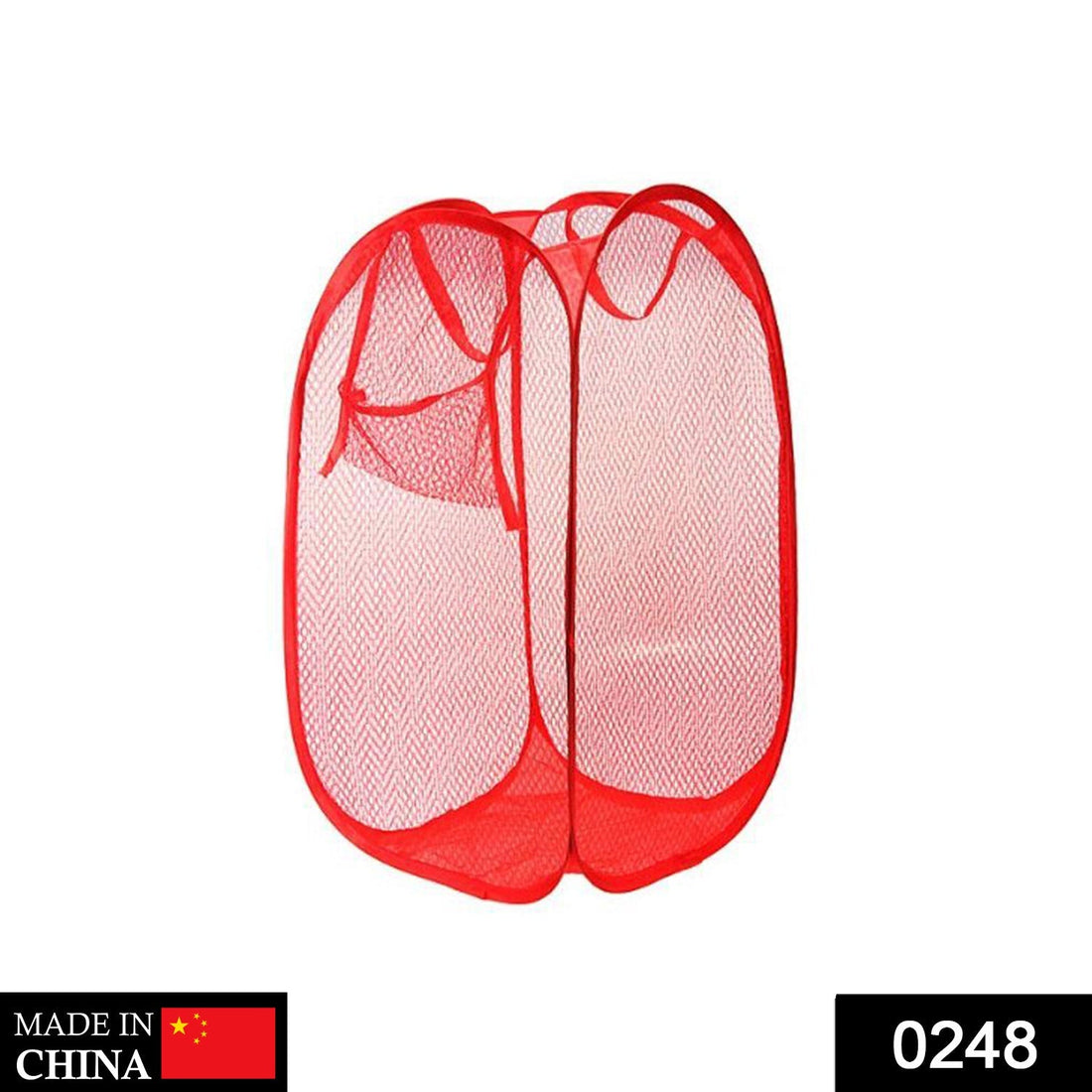 Foldable mesh laundry hamper basket