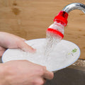 Small 360-degree shower head faucet, plastic design.
