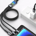 3-in-1 Super Fast Charging Cable 100w, Multifunctional Convenient Super Fast Charging Cable Nylon Braided Cord, 3-in-1 Silicone Zinc Alloy 3 Head Charging Cable your brand