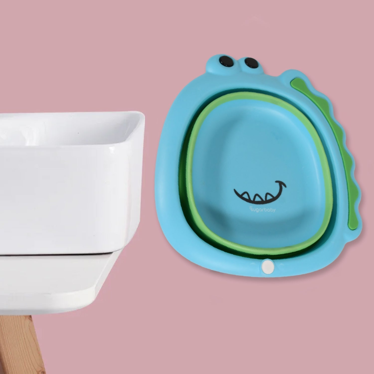 Frog Shape Wash Basin, Space Saving Multi Function Foldable Baby Wash basin Easy Clean Lightweight Thicken for Washing Face for Home (33×31Cm / 1 pc) your brand