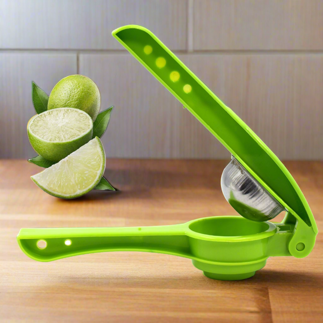 Plastic lemon squeezer with built-in opener