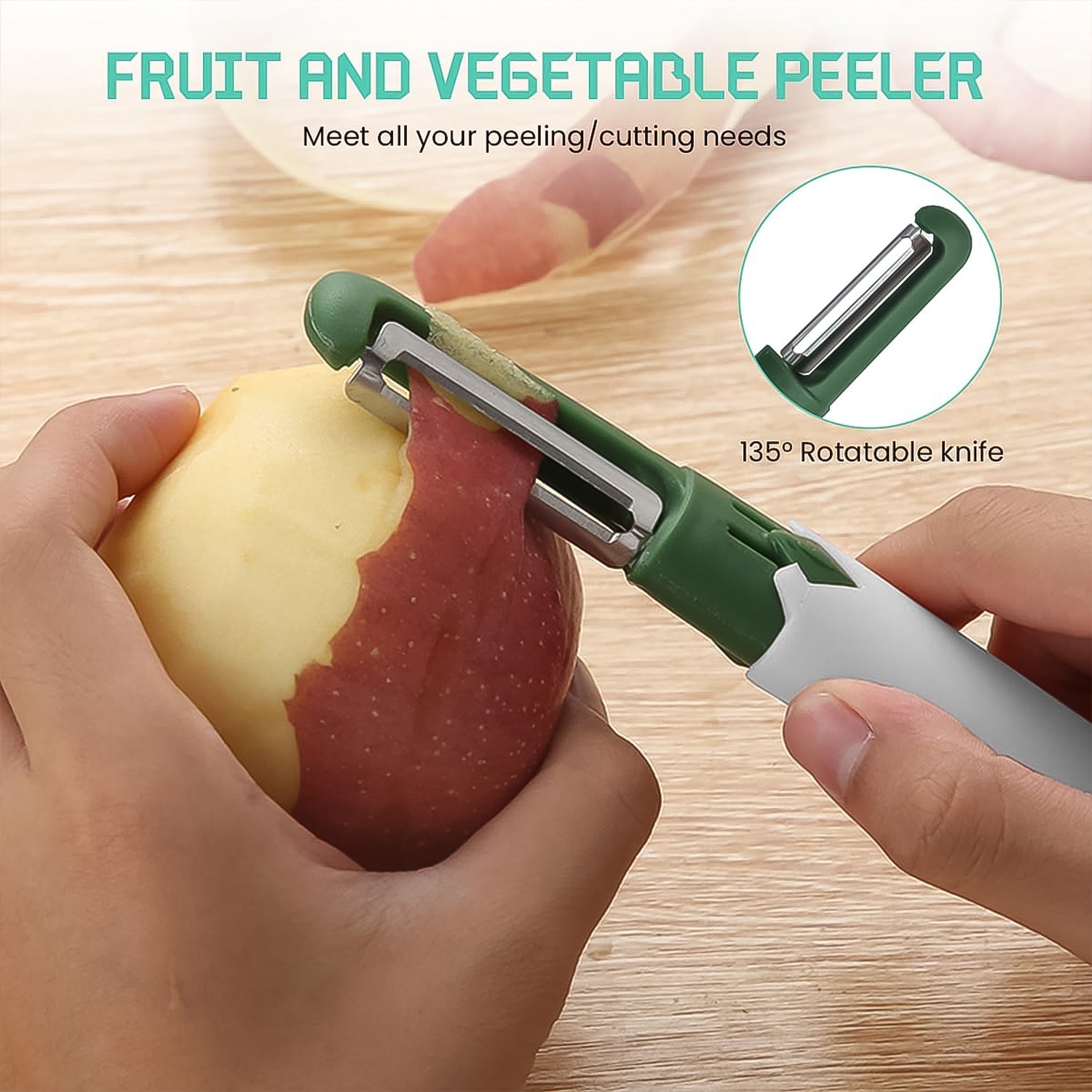 2 in 1 Knife, Multifunctional peeler Two in one fruit knife, fruit and vegetable cutting knife+sawtooth peeler, apple, carrot, potato, fruit slice antiskid - Shopmania Wholesale