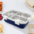 3 Compartment Transparent Stainless Steel Lunch Box for Kids, Tiffin Box, Lunch Box, Lunch Box for Kids, Insulated Lunch Box, Lunch Box for Office Women and Men, Stainless Steel Tiffin Box for Boys, Girls, School Office (Multi Color) - Shopmania Wholesale