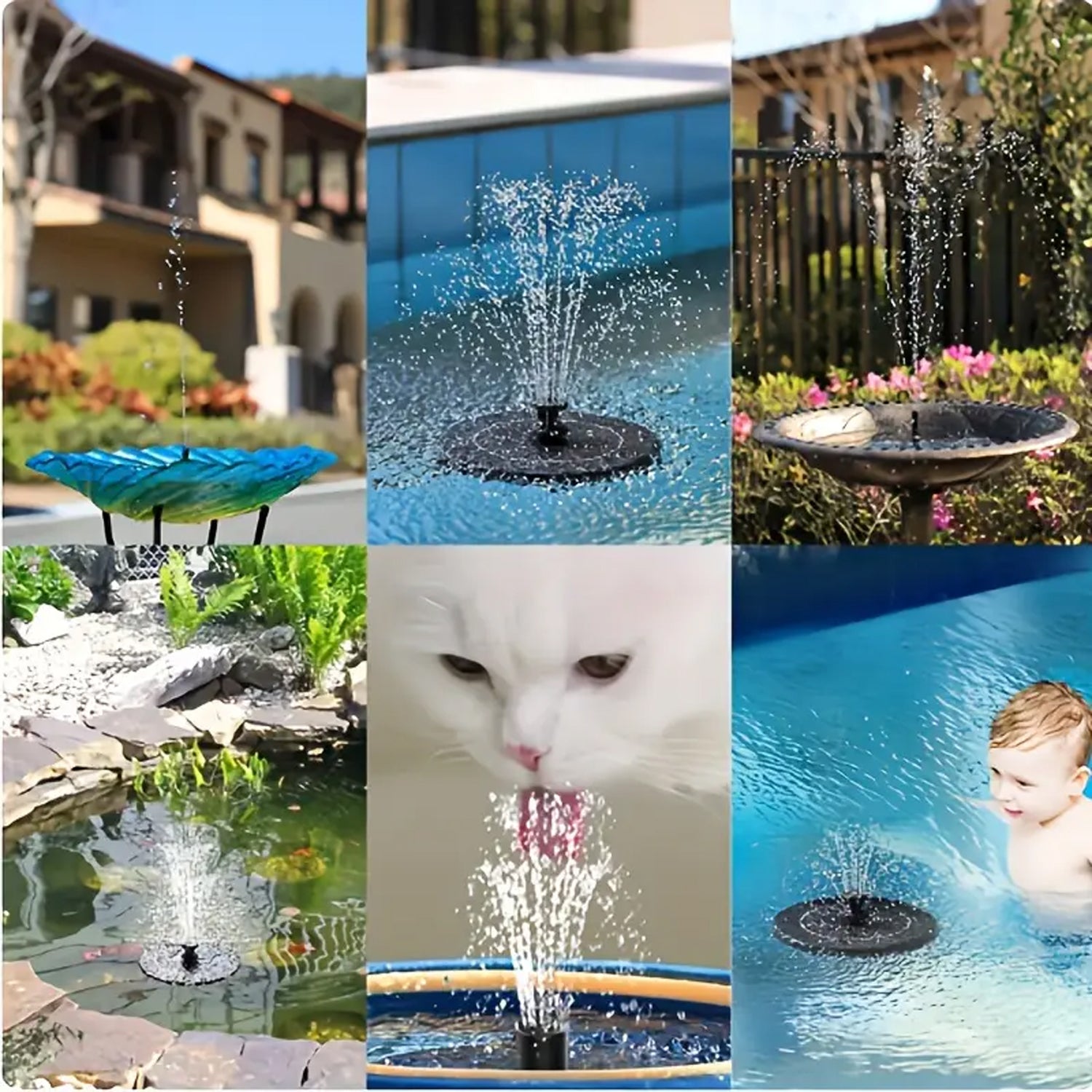 Solar Water Fountain Pump with Multi Spray Modes (1 Set) - Shopmania Wholesale