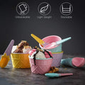 Ice-Cream Waffle Spoon Bowel Cup Set | Premium ice Cream Set | Ice-Cream Bowel with Spoon | 6 units Couple Bowl Set | Color Box your brand