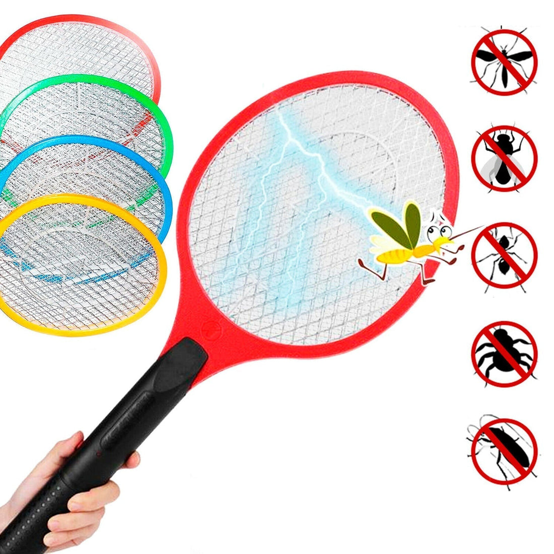 Mosquito Killer Racket Rechargeable Handheld Electric Fly Swatter Mosquito Killer Racket Bat, Electric Insect Killer (Quality Assured) (with cable) your brand