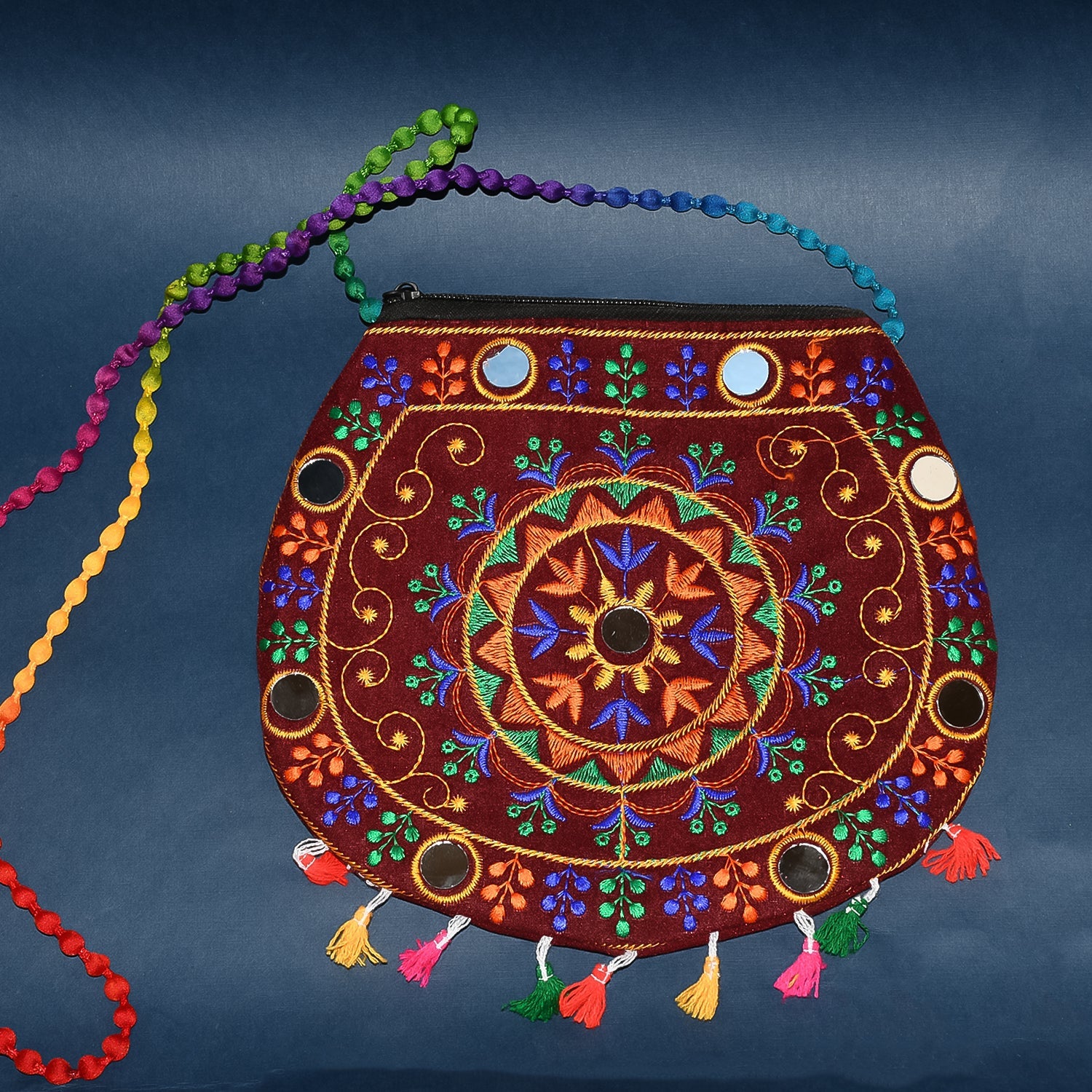 Handcrafted Cotton Embroidered Shoulder Bag / Purse for Girls & women (1 Pc / 9 Inch / Mix Desing) - Shopmania Wholesale