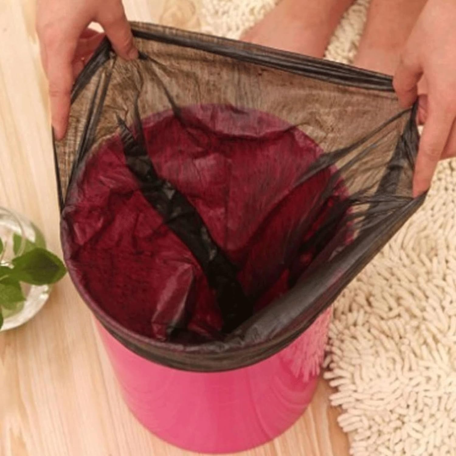 Black Garbage Bags / Dustbin Bags / Trash Bags 45x50cm (1Pc) your brand