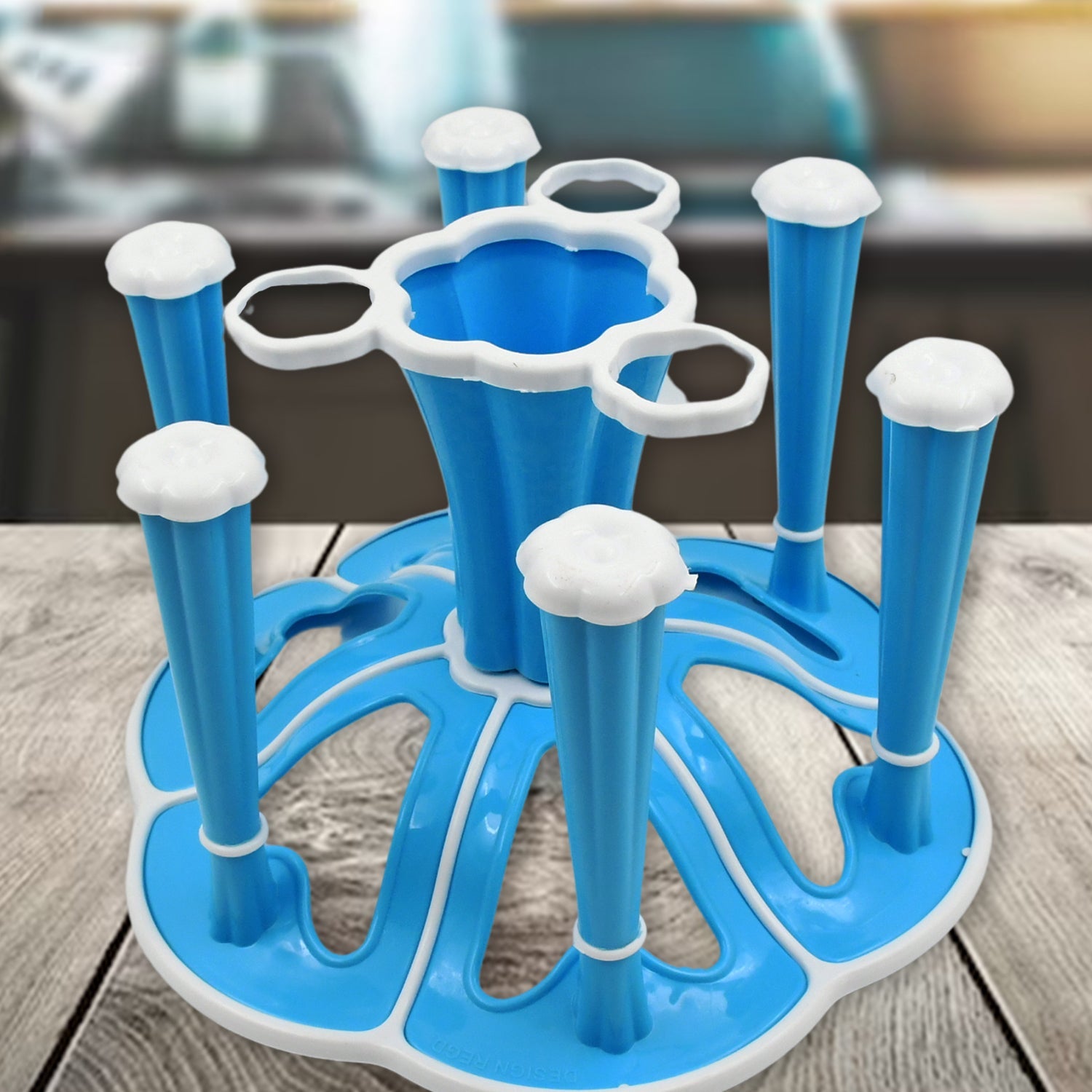 Miracle Plastic Glass Stand / Tumbler Holder / Glass Holder for Kitchen / Dining Table 6 Glasses Stand With 3 Pepper Salt (Moq :- 2 Pc) - Shopmania Wholesale