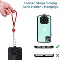 Flower Shape metal alloy pendant Nylon Braided leather hand strap lanyard phone (1 Pc / Multicolor) your brand