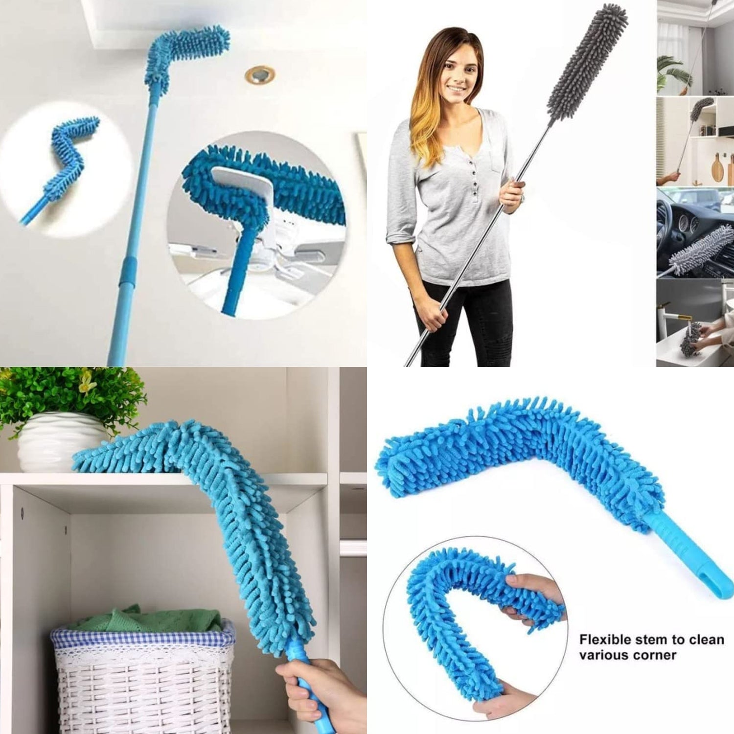 Long Handle Dust Cleaning Brush, Adjustable Microfiber dust Brush, Foldable Home appliances Ceiling Cleaner, Latest Home Improvement Products - Shopmania Wholesale