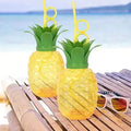 Plastic Pineapple Cups with Straw (1 Pc) - Party Favors, Hawaiian, Beach your brand