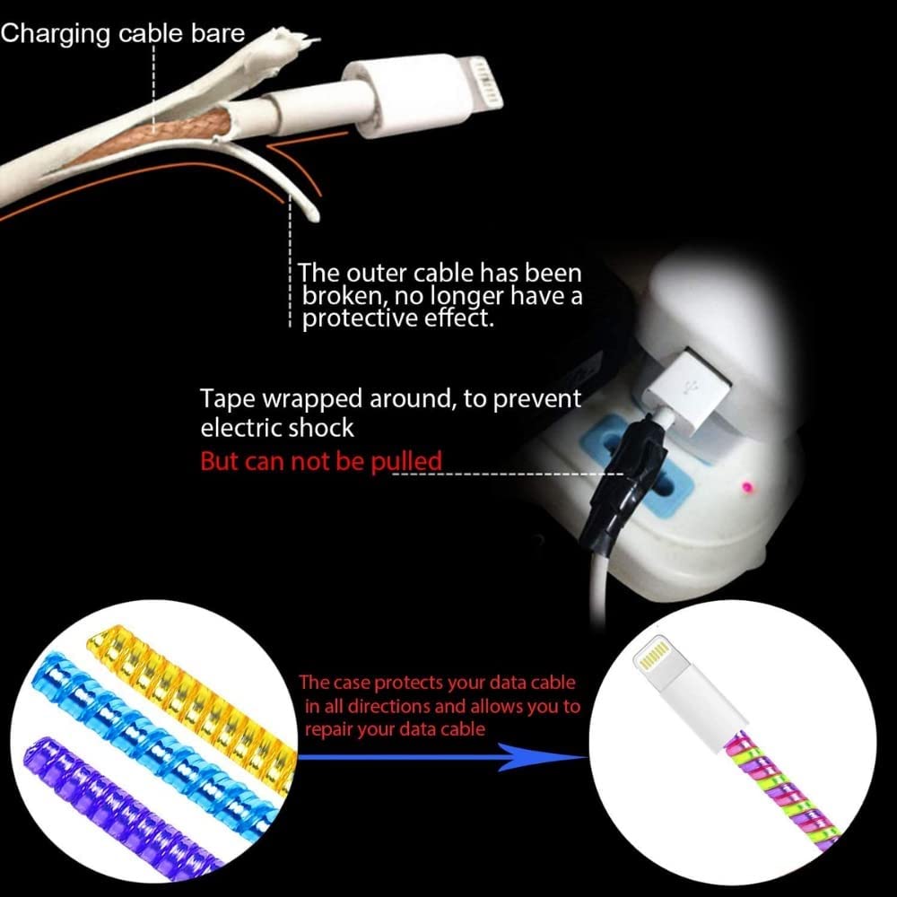 Metallic Finish Cable Spiral Protector / Wire Repair / Pet Cord Protector / Headphone Saver, Cable Wrap / Cover for Mac Charging Cable your brand