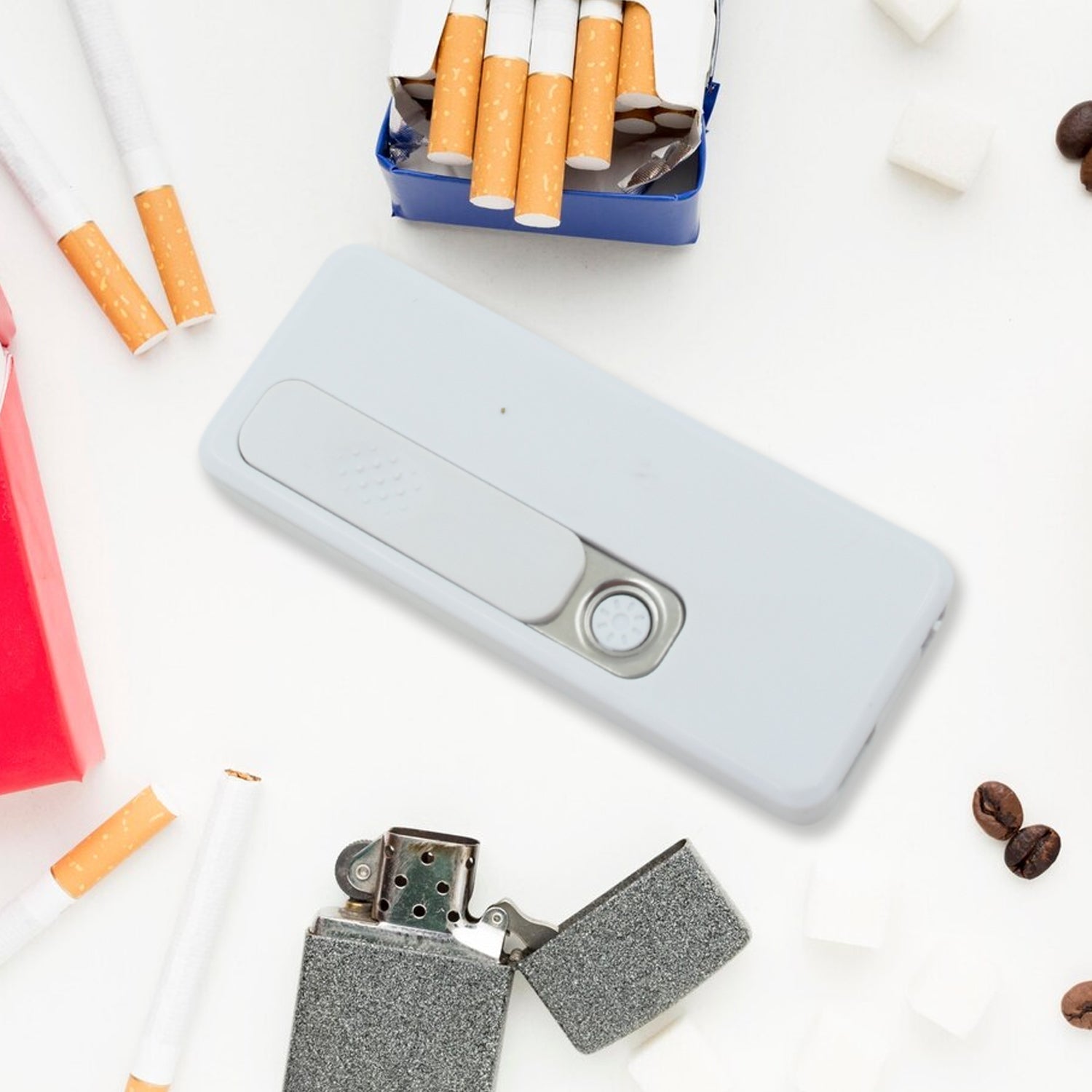 Stylish Electric USB Lighter for Men & Women, Regular Cigarettes Portable USB Rechargeable Flameless, Coil Slim Cigarette Lighter with Charging Cable, Windproof E lighter, Lighter for Smoking (1 Pc ) your brand