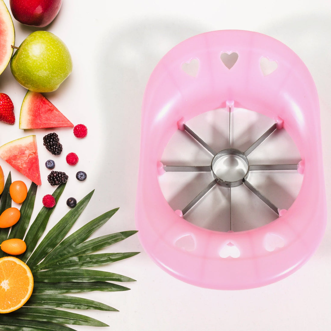 Multi Purpose Fruit Slicer Apple Cutter Regular With 8 Stainless Steel Blades Apple Slicer (1 Pc) - Shopmania Wholesale