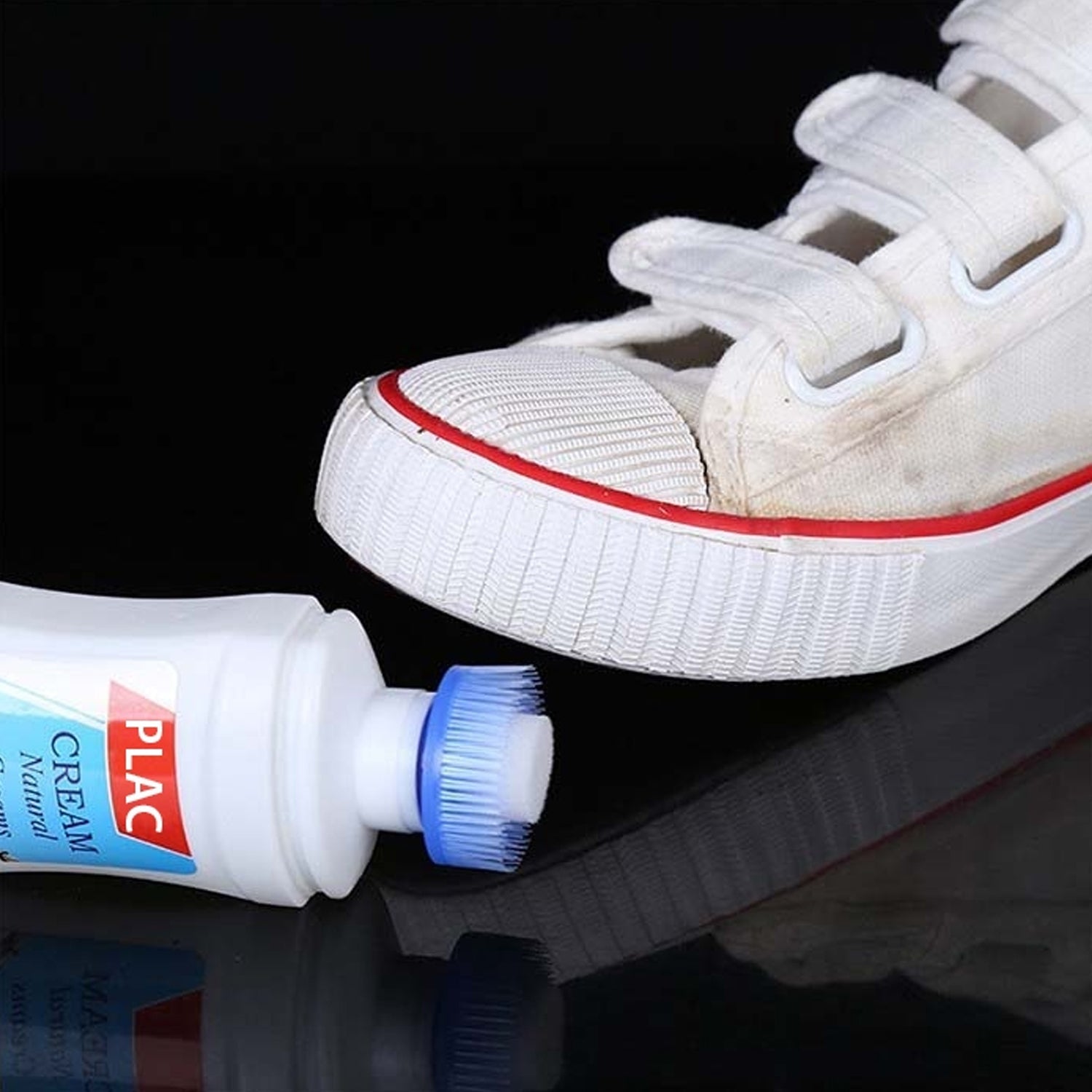 White Shoe Brightener with Removal of Dirt and Whitening Function White Shoes Cleaner with Brush Head for Dirty Shoe Polish Natural Waxes (75 ML) - Shopmania Wholesale