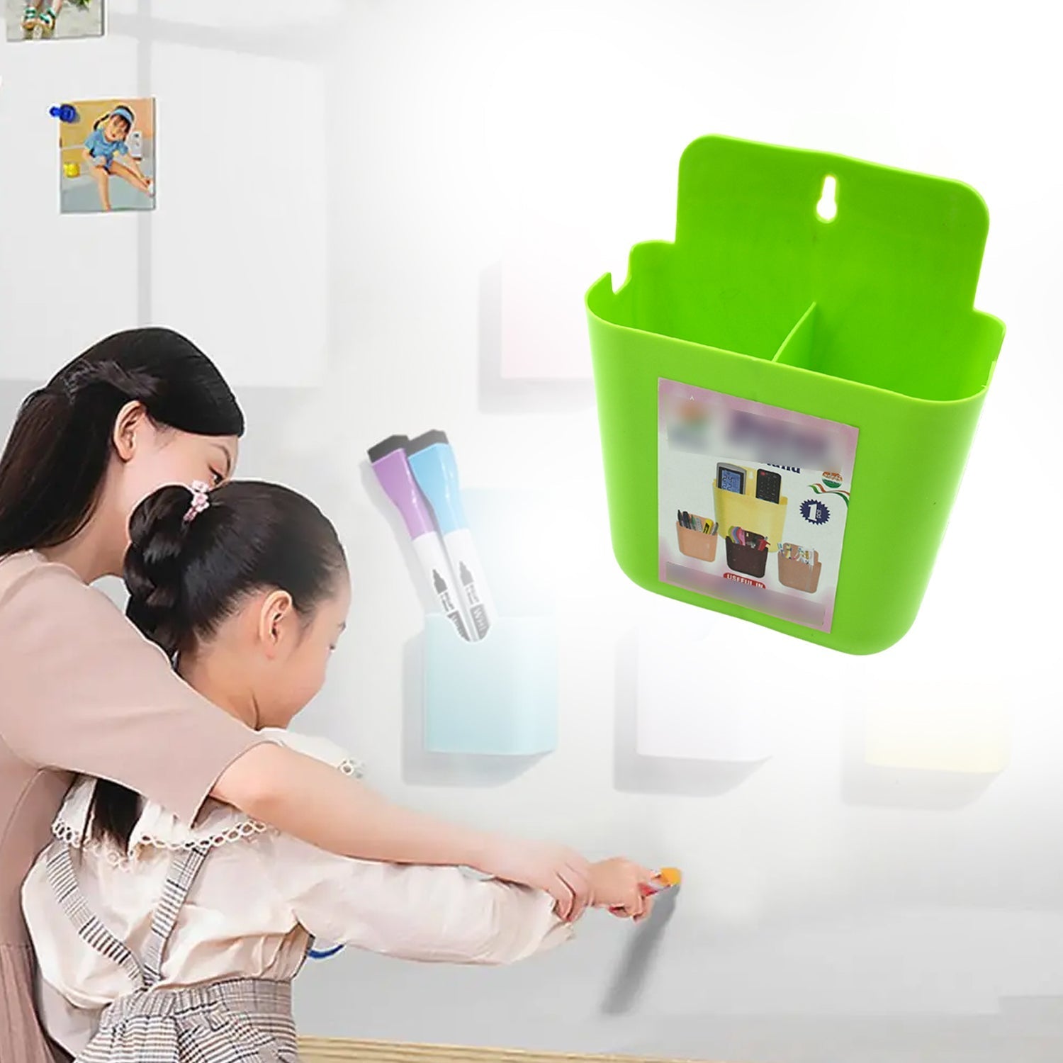 Multipurpose Wall Holder | Mobile Holder | Stationary Storage | Bathroom accessories | Remote Holder | Makeup Brush Holder | Useful In office, Kitchen, Drawing Room 2 Section Stand (1 Pc ) your brand