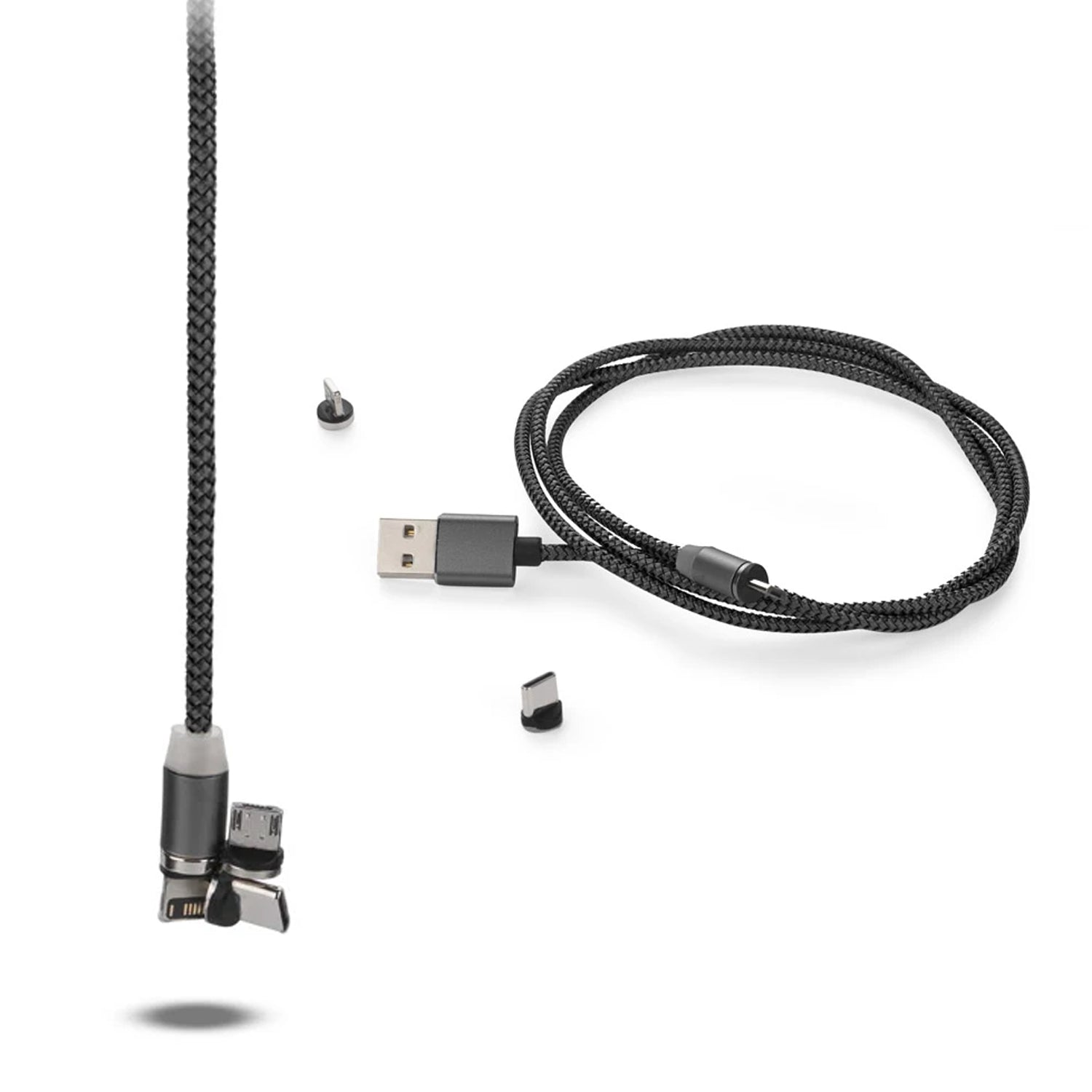Magnetic Charging Cable 3 in 1 Metal Magnetic Micro USB Type C Lighting Cable with LED, Multiple Charging Adapters for All Android and all Smartphones  (Compatible with All Android and iPhone Smartphones, Tablet, PC, Mobile - Shopmania Wholesale