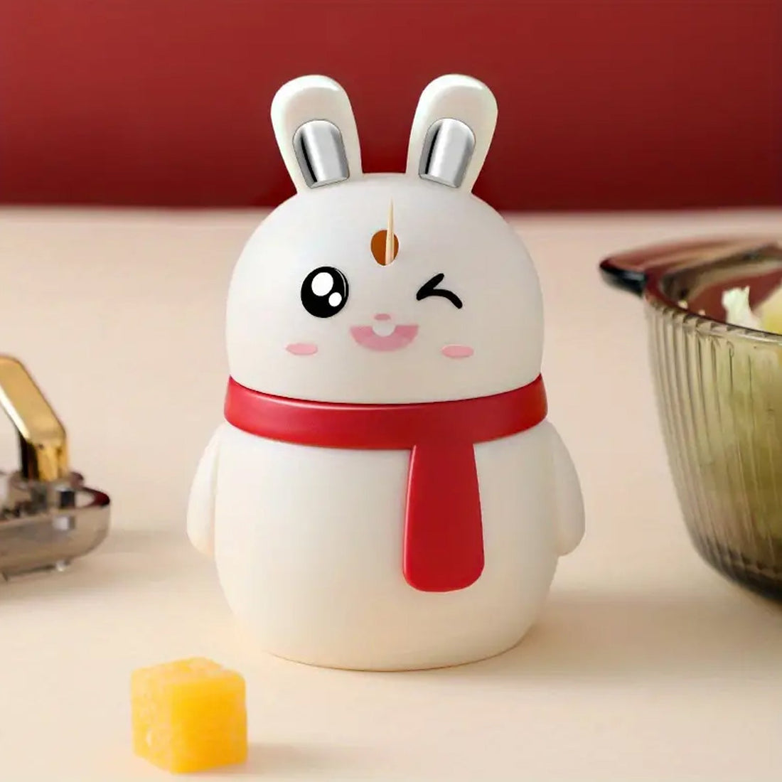 Rabbit Shape Toothpick Dispenser Pressing Small Size Accessory Durable Red | Home & Garden | Kitchen, Dining & Bar | Kitchen Storage & Organization | Racks & Holders Dining Room Table Decoration (1 Pc ) your brand