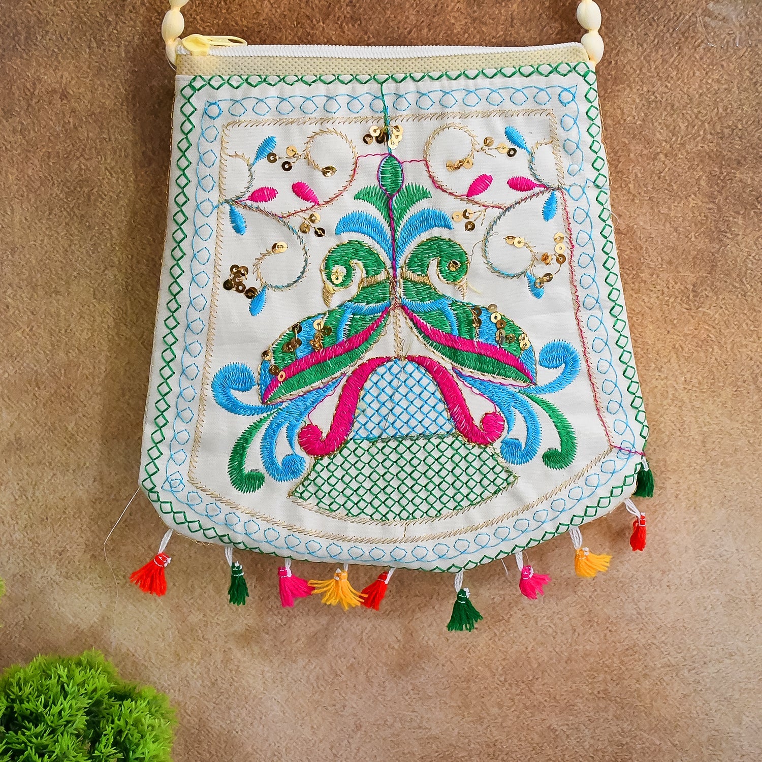 Handcrafted Cotton Embroidered Shoulder Bag / Purse for Girls & women (1 Pc / 9 Inch / Mix Desing) - Shopmania Wholesale