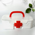 Medical Box, 1 Piece, Indoor Outdoor Medical Utility, Medicine Storage Box, Detachable Tray Medical Box Multi Purpose Regular Medicine, First Aid Box with Handle & Transparent Lid - Shopmania Wholesale