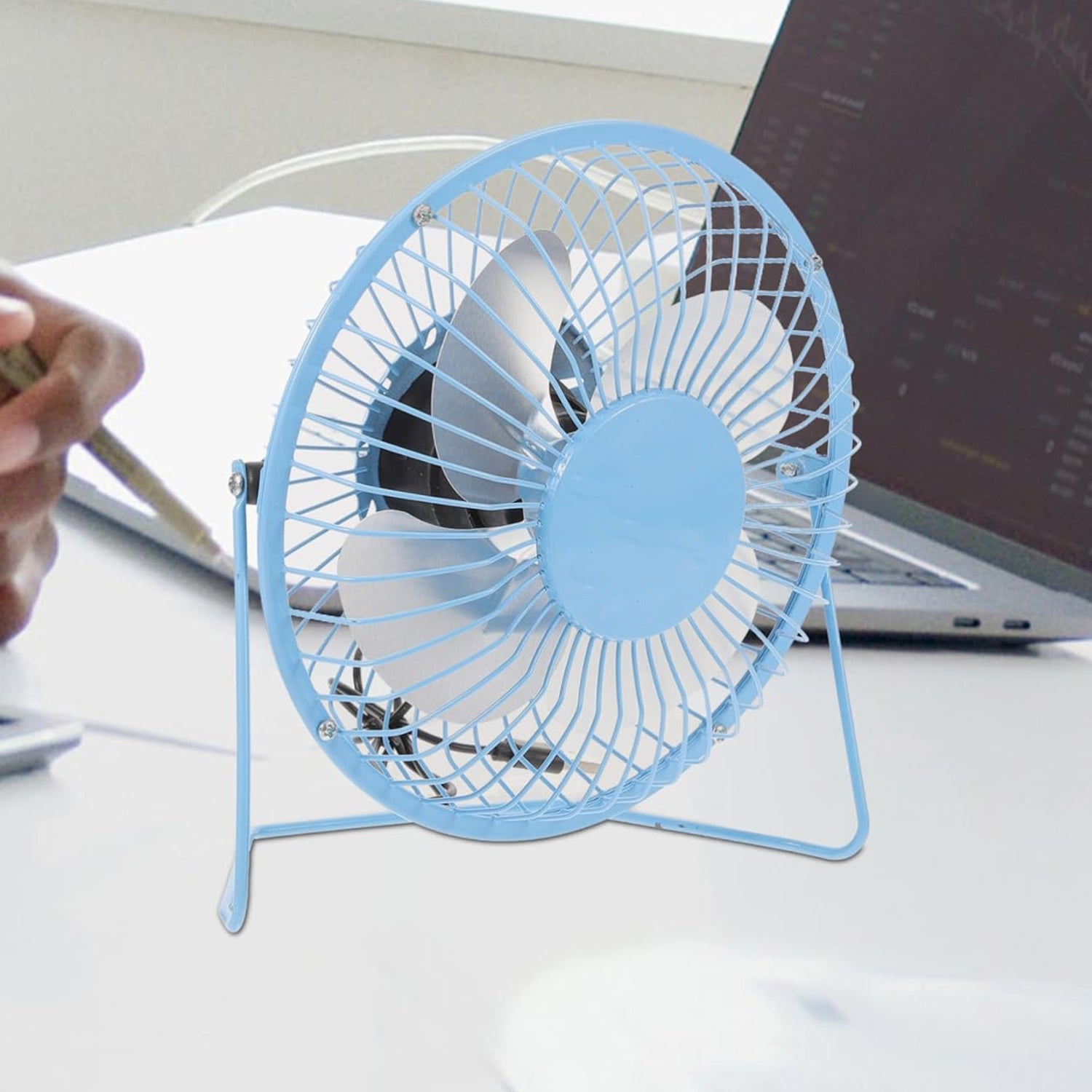 USB Table Desk Personal Metal Electronic Fan, Compatible with Computers, Laptops, Student Dormitory, Suitable For Office, School Use (1 Pc) - Shopmania Wholesale