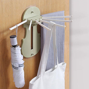 Plastic 7-in-1 Multifunction Retractable Wall-Mounted Pull-Out Hanger Rack Without Punching Hooks Up for Kitchen Bathroom - Shopmania Wholesale