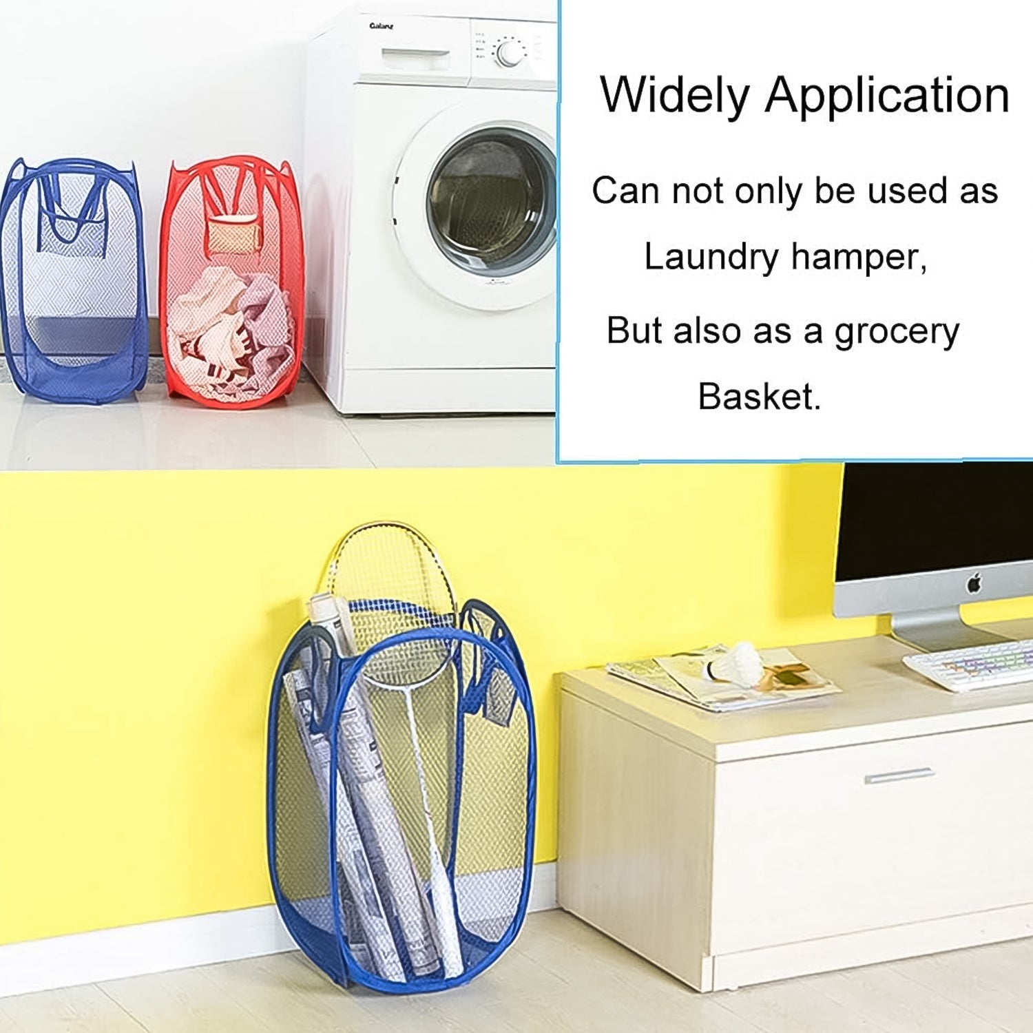 Foldable Collapsible Mesh Laundry Bag Pack Of 1 (Mix Color) - Shopmania Wholesale
