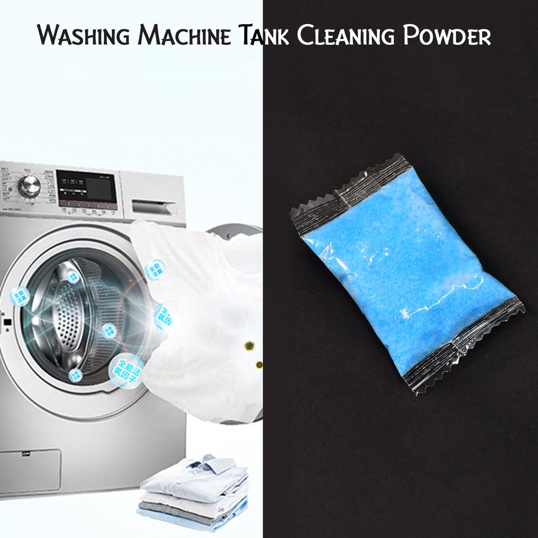 Washing machine cleaner powder for deep cleaning stains