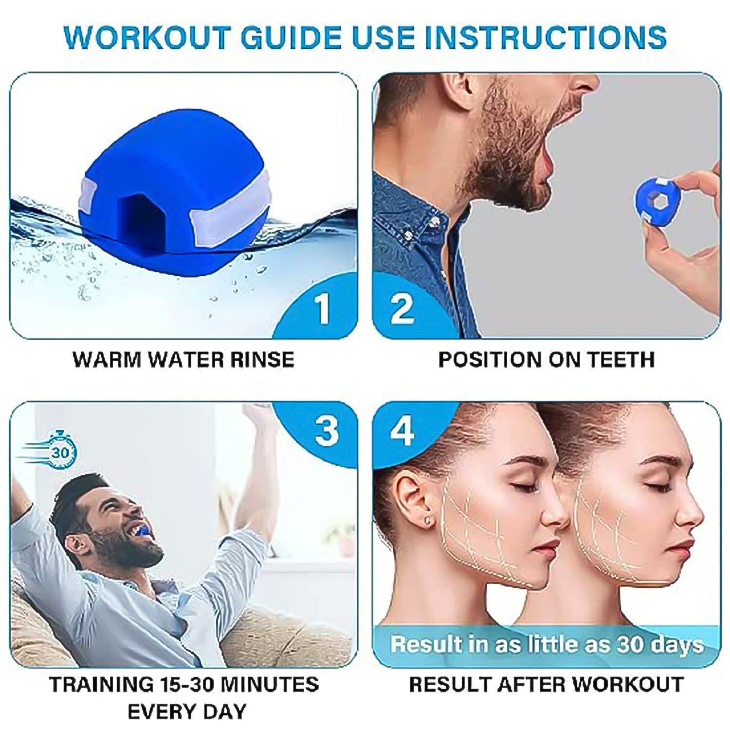 Blue Mouth Exerciser Used To Gain Sharp And Chiselled Mouth Easily And Fast (1 Pc) - Shopmania Wholesale