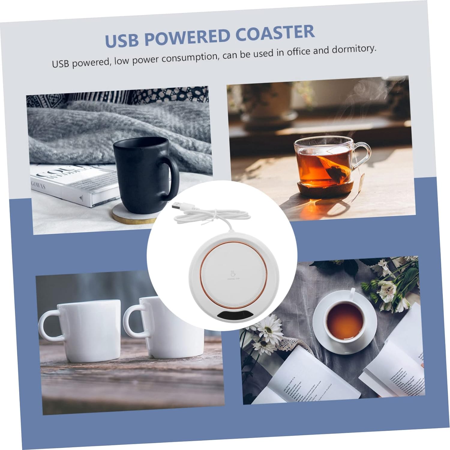 USB Warm Coaster Heated Coffee Mug Portable Office Desk Portable Cup, Heater Coffee Mug Warmer Electric Cup Warmer (1 Pc) - Shopmania Wholesale