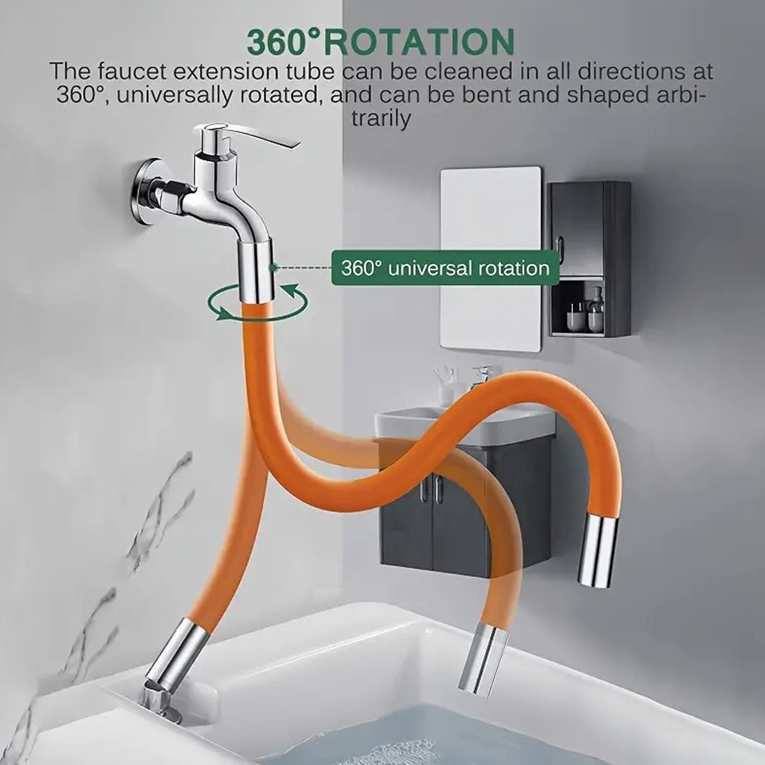 Flexible Water Tap Extender - 360° Adjustable Foaming Extension Tube with Connector (46cm) your brand