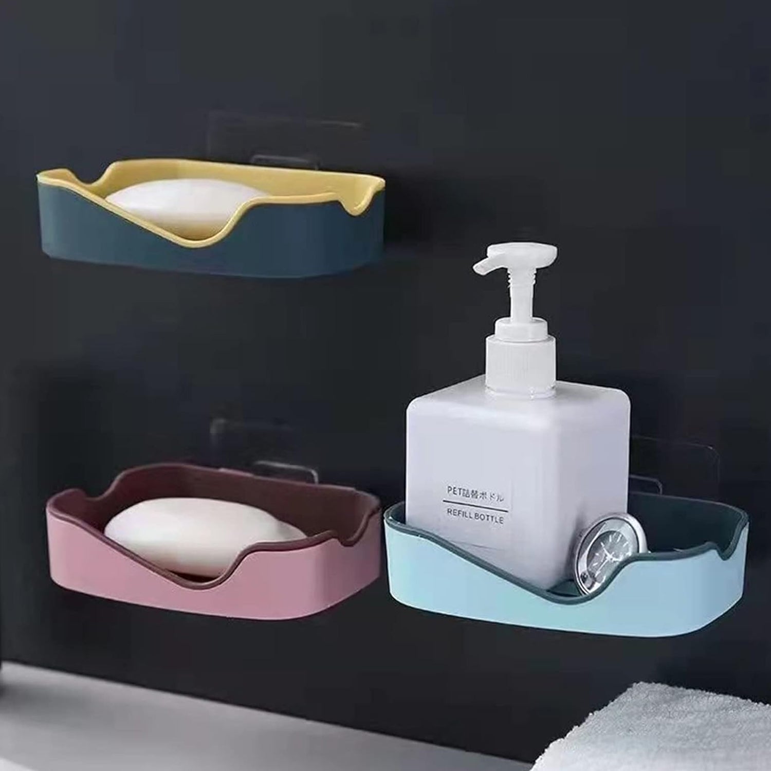 Plastic Soap Dish Holder for Bathroom Shower Wall Mounted Self Adhesive Soap Holder Saver Tray-Plastic Sponge Holder for Kitchen Storage Rack Soap Box, Bathroom (1 Pc) - Shopmania Wholesale