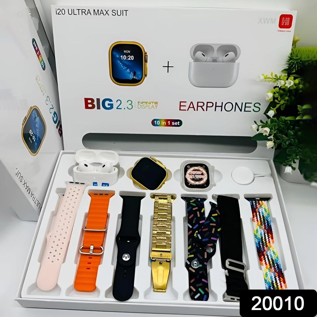 Smartwatch with Transparent Screen Guard Watch with Seven Classic Straps