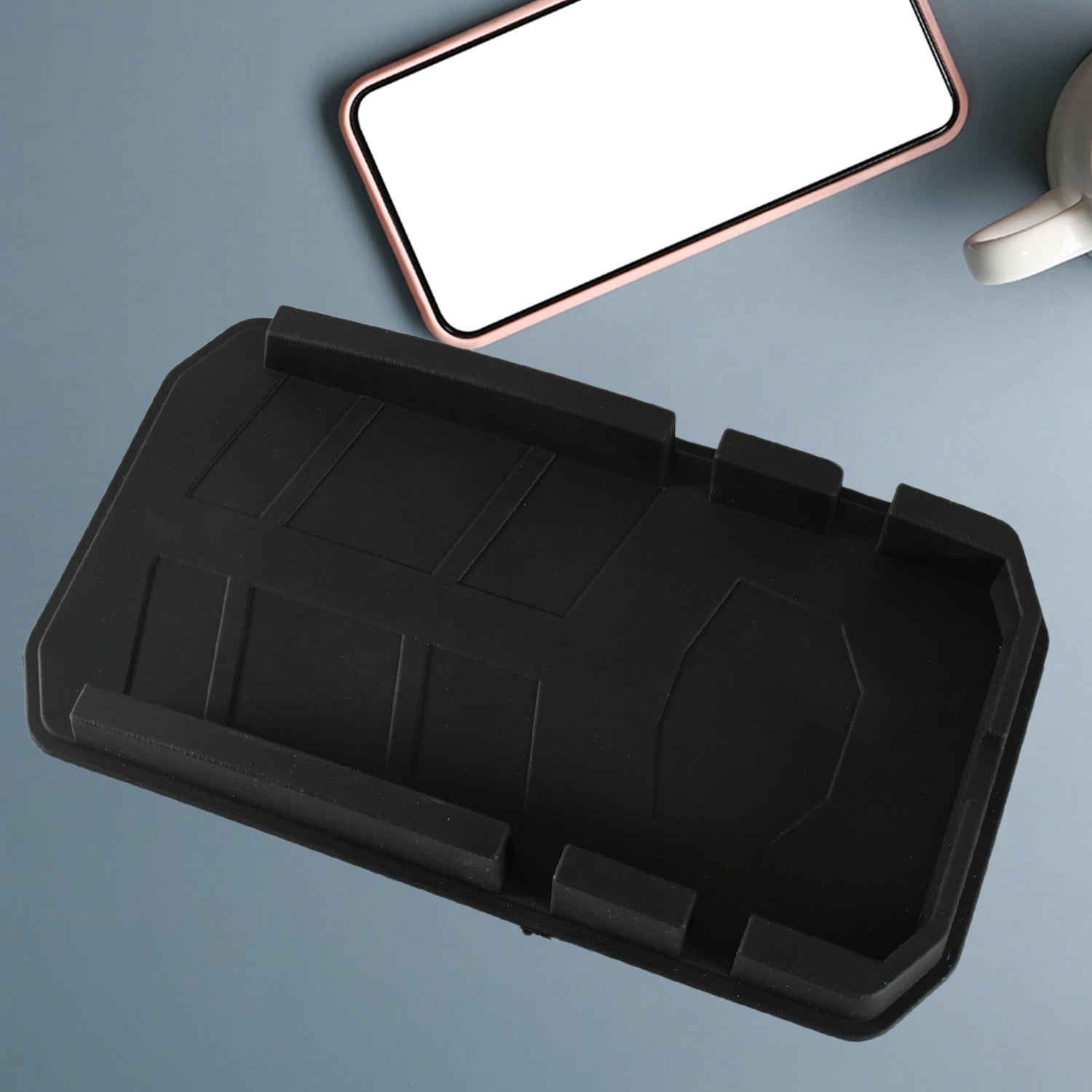 Multipurpose Car Mobile Holder for Dashboard, Anti-slip Durable Silicone Tray Dashboard Pad Storage Mat, Cell Phone Holder, Sun Glasses Stand, GPS Navigation Holder For Car - Shopmania Wholesale