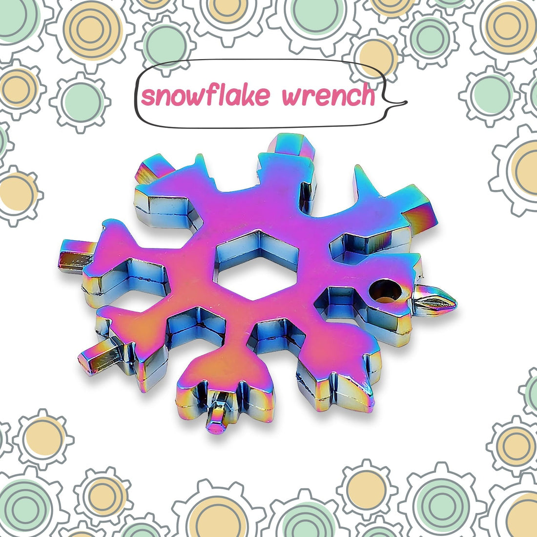 Durable & Portable 18 in 1 Snowflake Multi-Tool, Snowflake Bottle Opener Flat Phillips Screwdriver Kit Wrench your brand