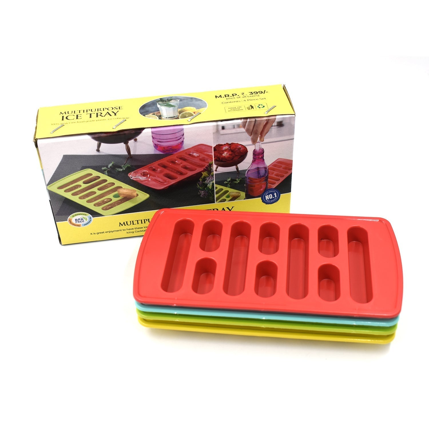 4 Pc Fancy Ice Tray used widely in all kinds of household places while making ices and all purposes. your brand