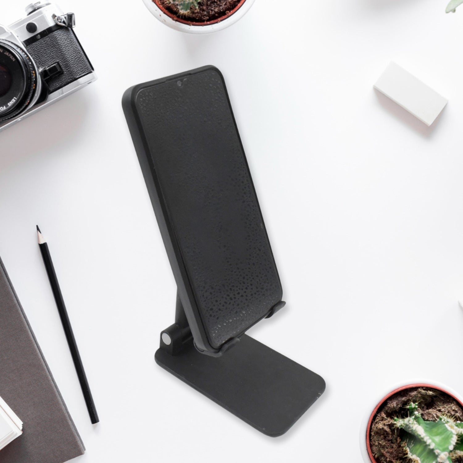DESKTOP CELL PHONE STAND PHONE HOLDER FULL 3-WAY ADJUSTABLE PHONE STAND FOR DESK HEIGHT + ANGLES PERFECT AS DESK ORGANIZERS AND ACCESSORIES - Shopmania Wholesale