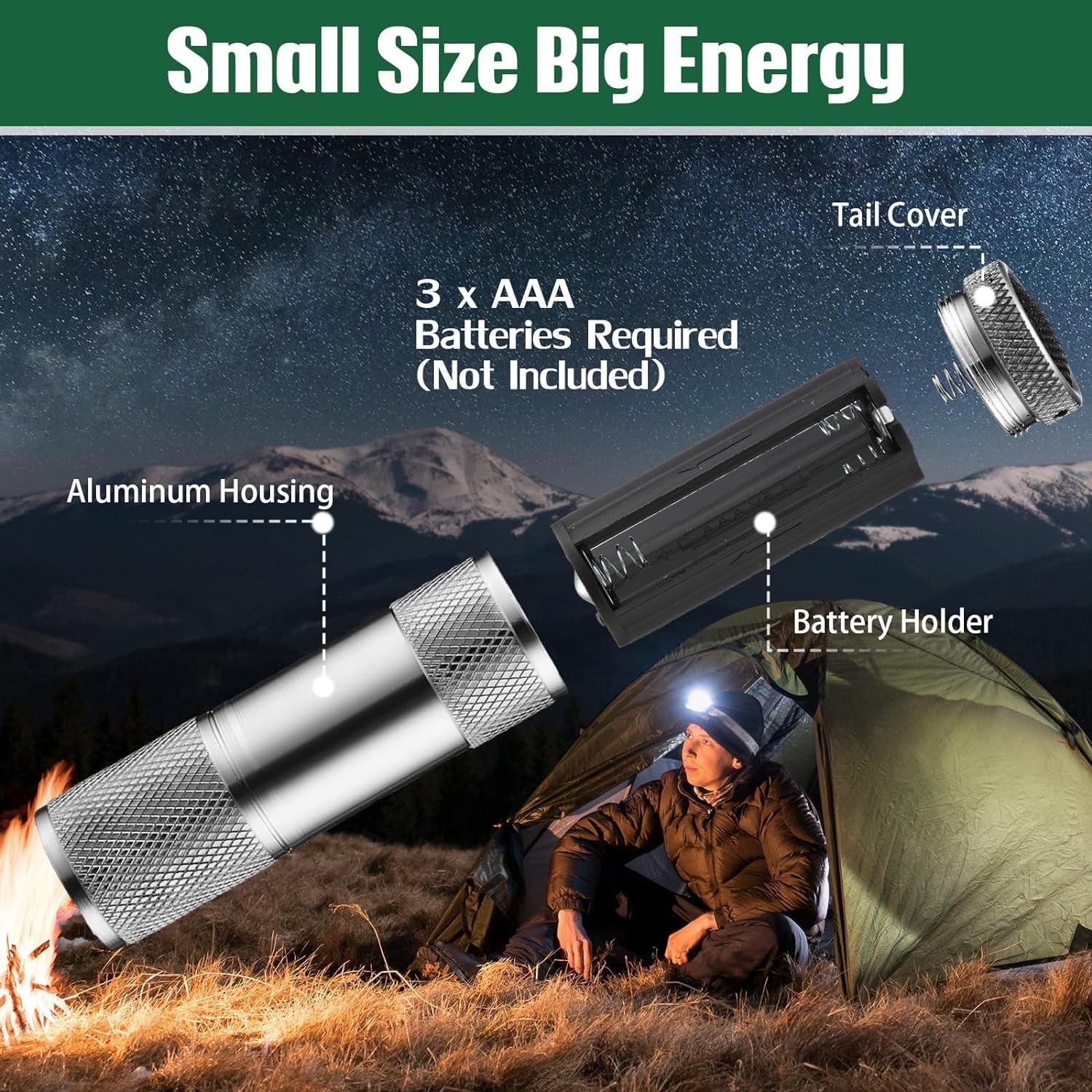 Portable Mini Torch, Super-Bright Mini 9 LED Bulb Pocket Torches - Torch Flashlight for Camping, Hiking, DIY, Travelling, Outdoors and More 3 Battery operated (Battery not included / 1 pc / Mix Color) - Shopmania Wholesale