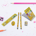 6-piece set of school supplies including pencils and ruler