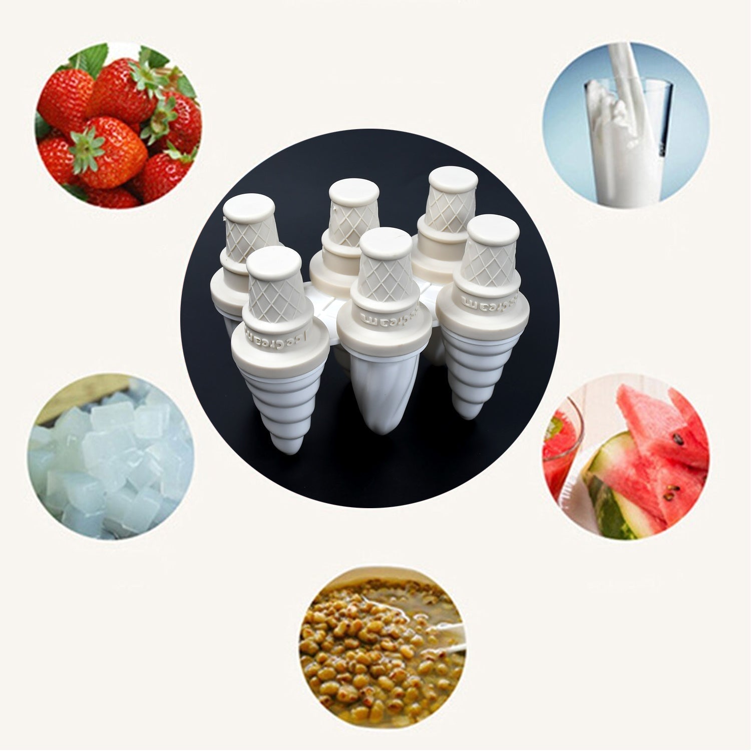 6 Pc ice candy maker Ice Cream Mold used for making ice-creams in all kinds of places including restaurants and ice-cream parlours etc. your brand