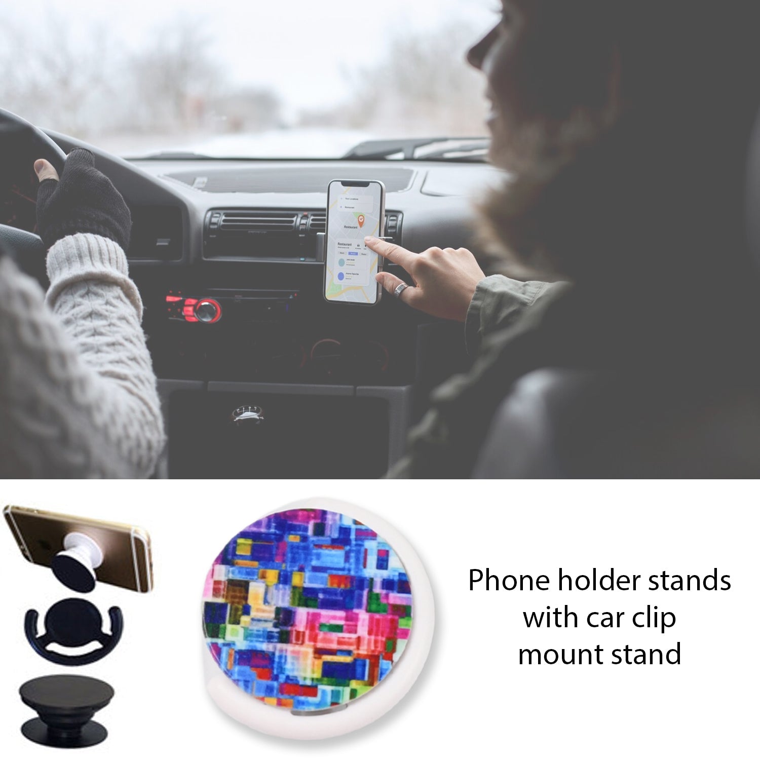Fashion design pop up mobile phone grip holder smart phone bracket, Phone Stand & Grip with popclip car mount flowers pasley - Shopmania Wholesale
