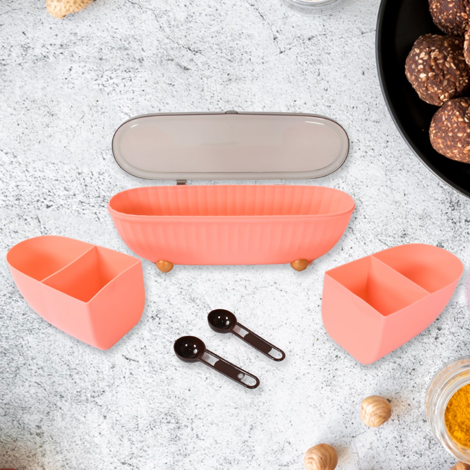 8255 Spice Bottle Spice Jar Durable Spice Seasoning Box, Jar Food Grade Spoon Seasoning Case for Kitchen / Dry fruit Tray (1 Pc) - Shopmania Wholesale